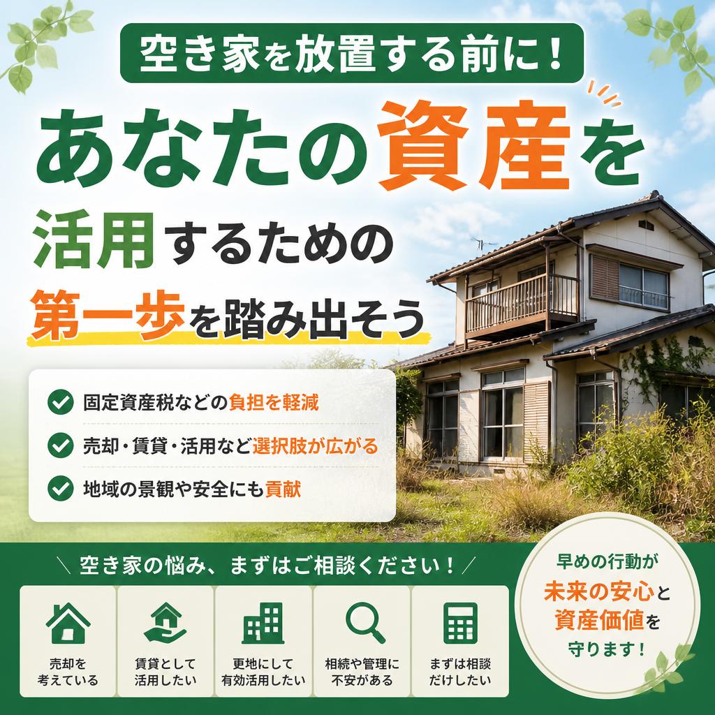 空き家を放置する前に！あなたの資産を活用するための第一歩を踏み出そう