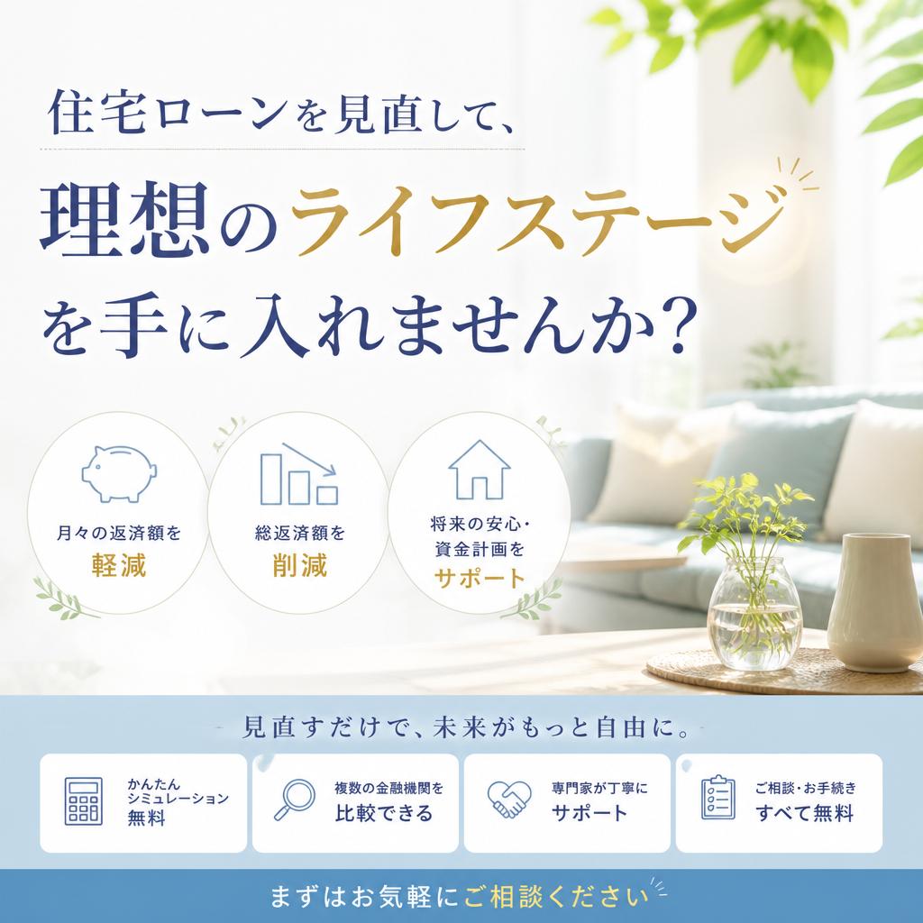 住宅ローンを見直して、理想のライフステージを手に入れませんか？