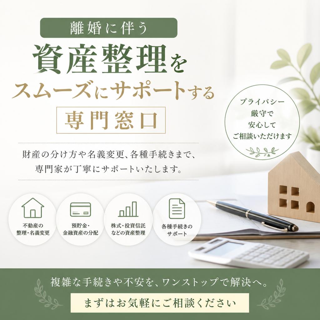 離婚に伴う資産整理をスムーズにサポートする専門窓口