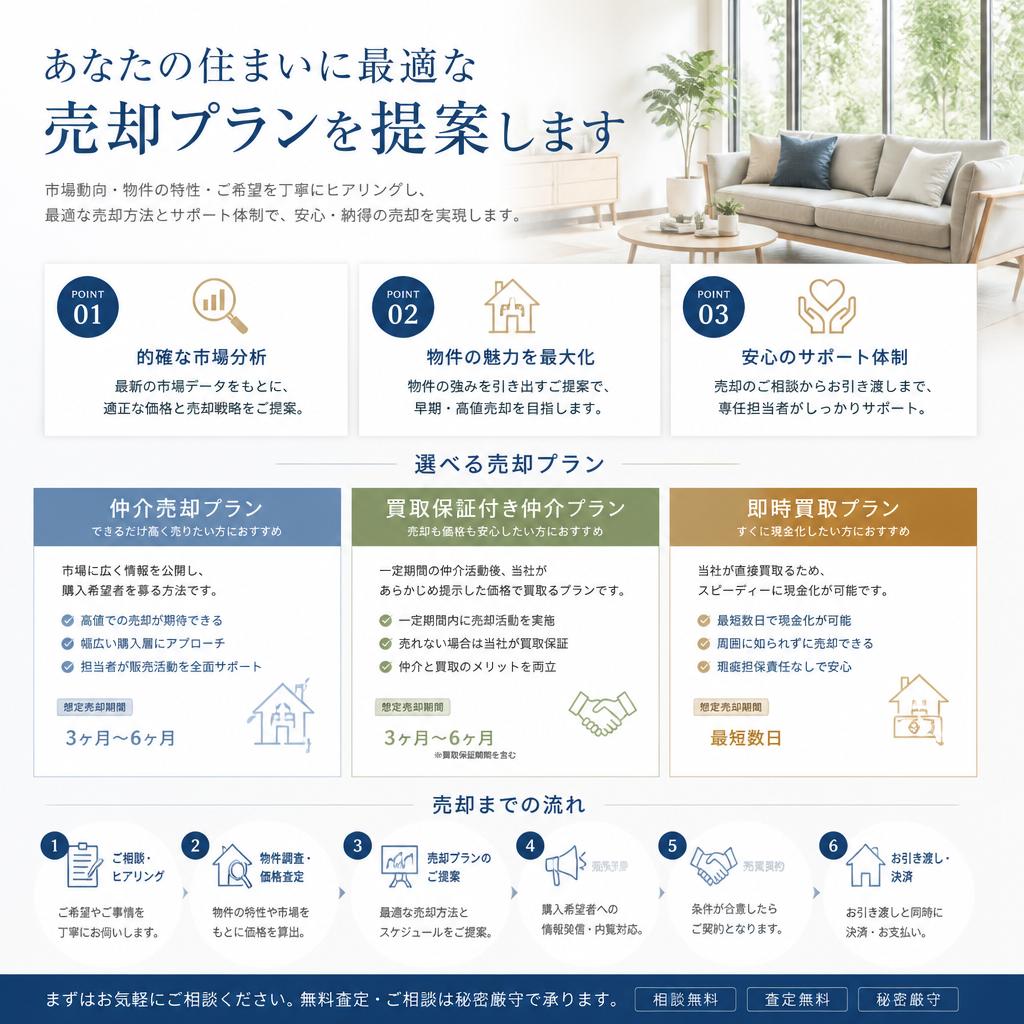 あなたの住まいに最適な売却プランを提案します
