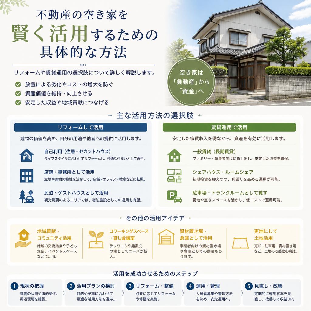 空き家を賢く活用する方法