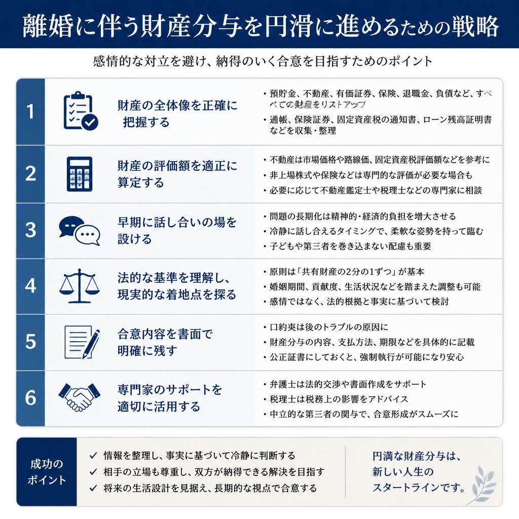 離婚に伴う財産分与を円滑に進めるための戦略