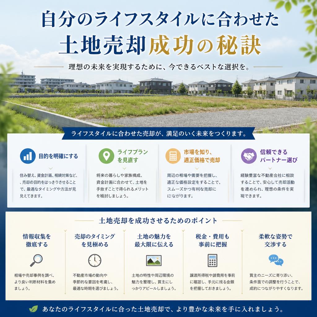 自分のライフスタイルに合わせた土地売却成功の秘訣